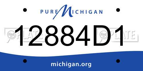 12884D1 Michigan License Plate