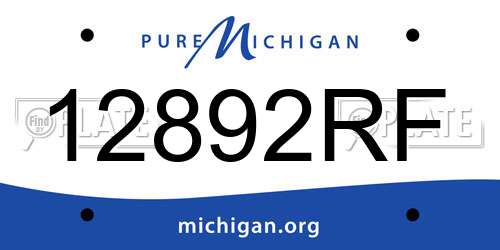12892RF Michigan License Plate