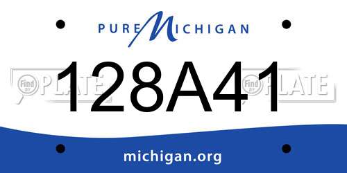 128A41 Michigan License Plate