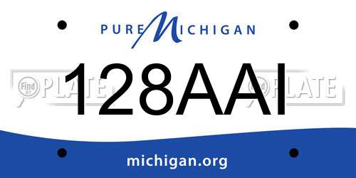128AAI Michigan License Plate