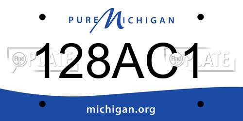 128AC1 Michigan License Plate