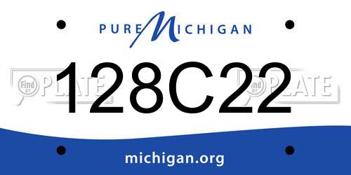 128C22 Michigan License Plate