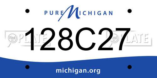 128C27 Michigan License Plate