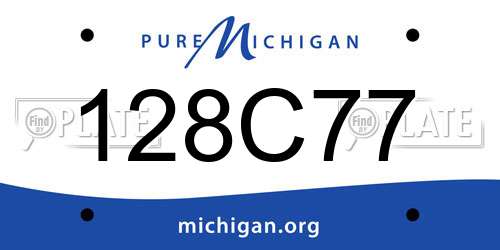128C77 Michigan License Plate