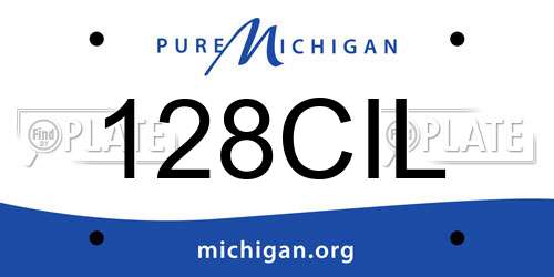 128CIL Michigan License Plate