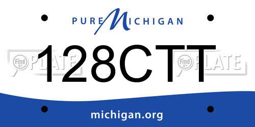128CTT Michigan License Plate