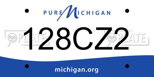 128CZ2 Michigan License Plate