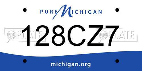128CZ7 Michigan License Plate