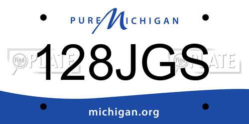 128JGS Michigan License Plate