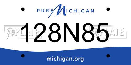 128N85 Michigan License Plate