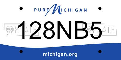 128NB5 Michigan License Plate