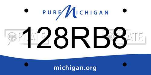 128RB8 Michigan License Plate