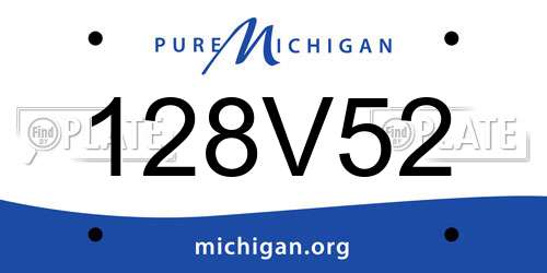 128V52 Michigan License Plate