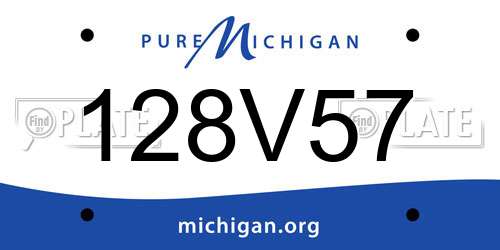 128V57 Michigan License Plate