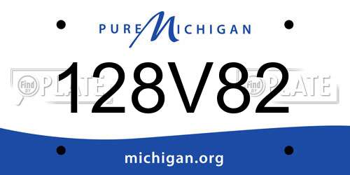 128V82 Michigan License Plate