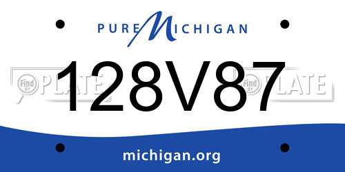 128V87 Michigan License Plate