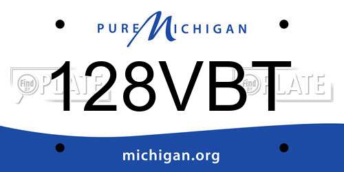 128VBT Michigan License Plate