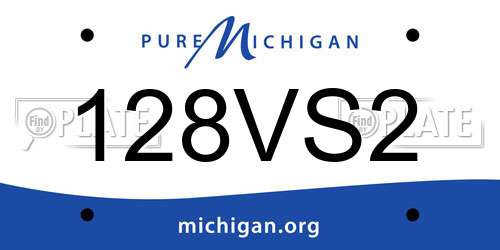 128VS2 Michigan License Plate