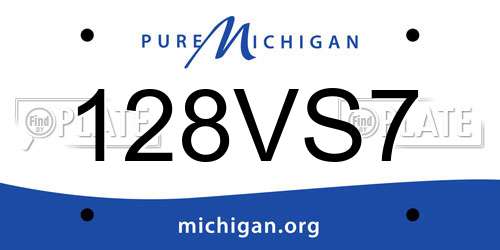 128VS7 Michigan License Plate
