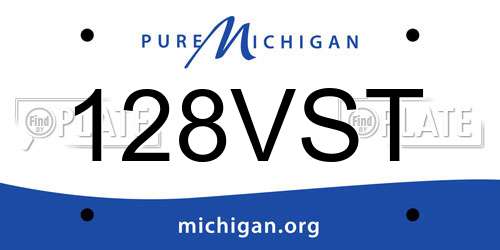 128VST Michigan License Plate