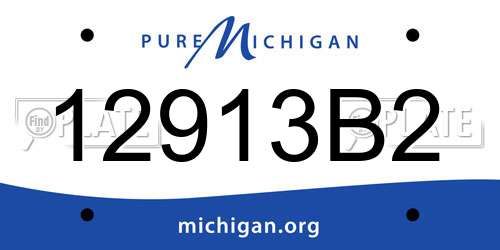 12913B2 Michigan License Plate