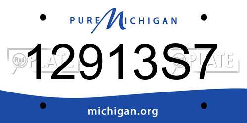 12913S7 Michigan License Plate