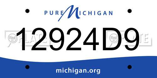 12924D9 Michigan License Plate