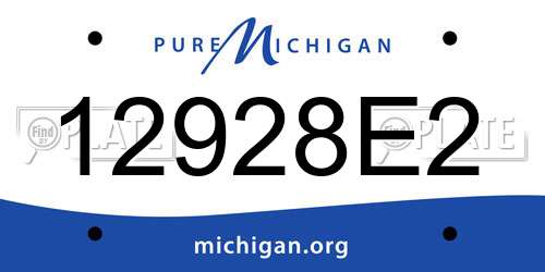 12928E2 Michigan License Plate