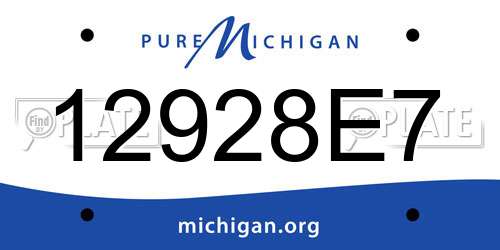 12928E7 Michigan License Plate