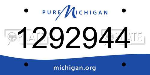 1292944 Michigan License Plate