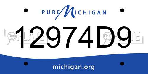 12974D9 Michigan License Plate