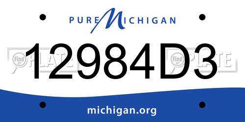 12984D3 Michigan License Plate
