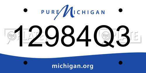 12984Q3 Michigan License Plate
