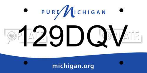 129DQV Michigan License Plate