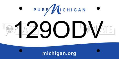 129ODV Michigan License Plate