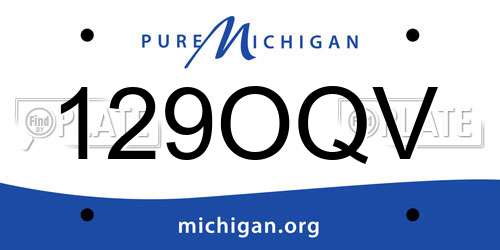 129OQV Michigan License Plate