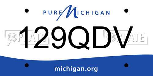 129QDV Michigan License Plate