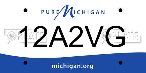 12A2VG Michigan License Plate