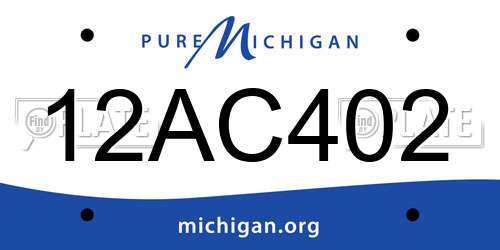 12AC402 Michigan License Plate