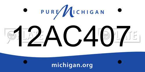 12AC407 Michigan License Plate