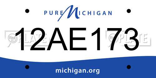 12AE173 Michigan License Plate