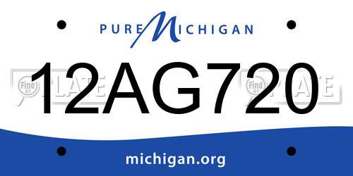 12AG720 Michigan License Plate