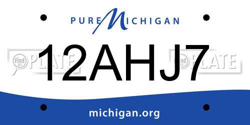 12AHJ7 Michigan License Plate
