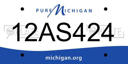 12AS424 Michigan License Plate