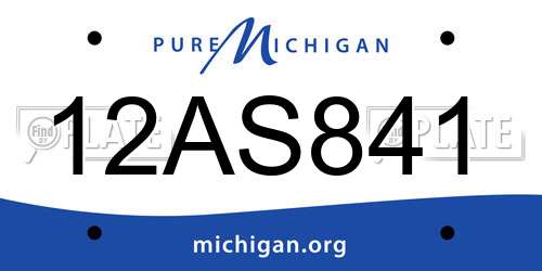 12AS841 Michigan License Plate