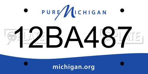 12BA487 Michigan License Plate