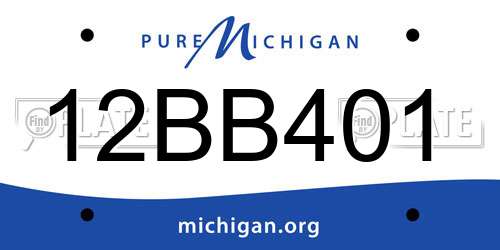 12BB401 Michigan License Plate