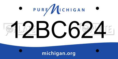 12BC624 Michigan License Plate
