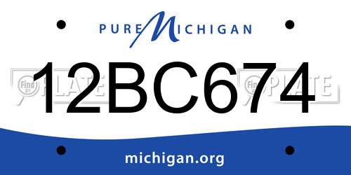 12BC674 Michigan License Plate