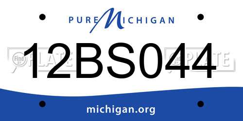 12BS044 Michigan License Plate